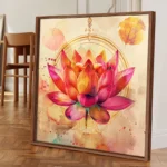 Pink Lotus Nirvana Wall Art With Frame - Image 3