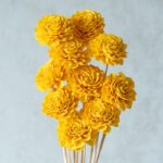 Musa Sola Wood Rose Flower Stick (Yellow) - Set Of Ten - Image 3