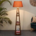 Blace Netima Floor Lamp With Shelf - Dark Rust