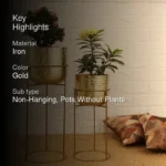 Milara Allure Hammered Planter (Gold) - Set Of Two - Image 5